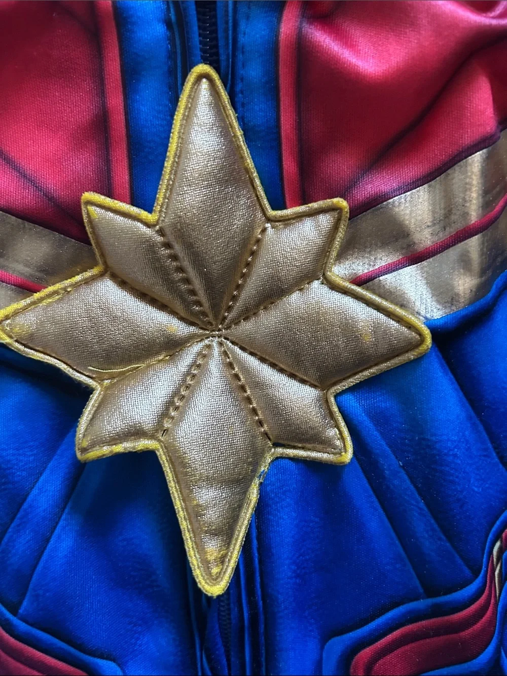Captain Marvel Costume - Blue, Red & Gold - Picture 3 of 4